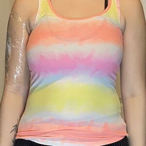 Pink, orange, and yellow tanktop